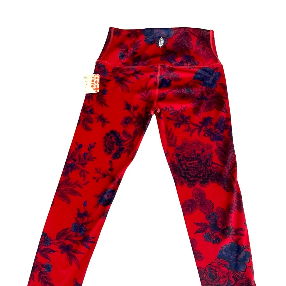 NWT Free People Lose Control Leggings Floral Burgundy Yoga Women's Size XS $98